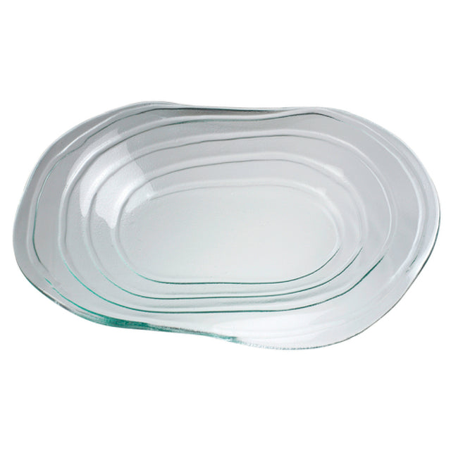 Steelite 6506G334 Glass Oval Platter 10.25" X 13.5" Ripple