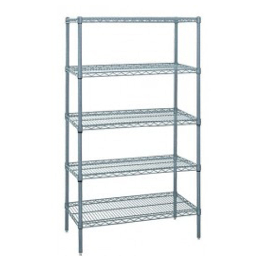 Quantum WR86-2124GY-5 Wire Shelving Starter Kit 24"W X 21"D X 86"H 600 800 Lb. Capacity