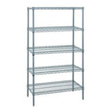 Quantum WR86-2124GY-5 Wire Shelving Starter Kit 24"W X 21"D X 86"H 600 800 Lb. Capacity