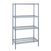 Quantum WR63-1436GY Wire Shelving Starter Kit 36"W X 14"D X 63"H 600 800 Lb. Capacity