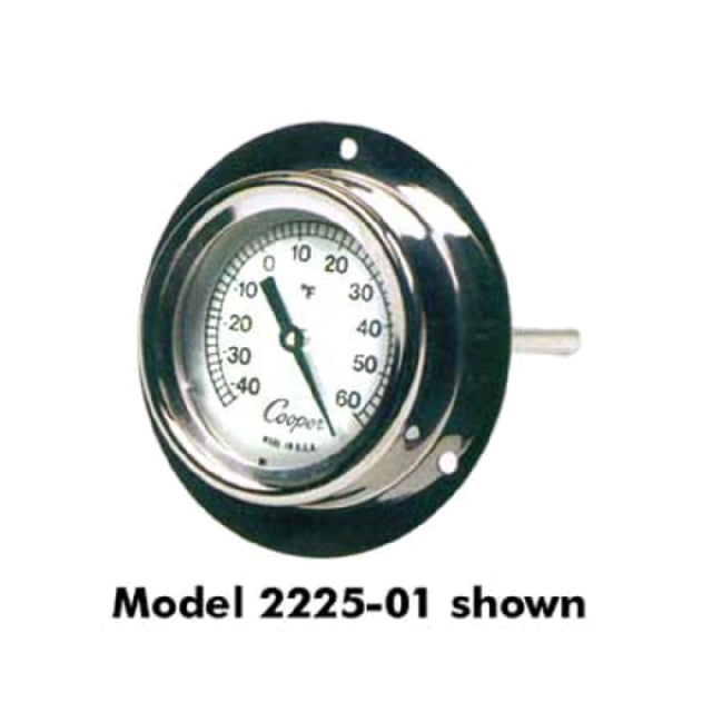 Cooper Atkins 2245-03-5 Thermometer 2" (5.08cm) Dia. Dial 3-1/2" (8.8cm) Dia. Flange With 6" (15.24cm) Stem