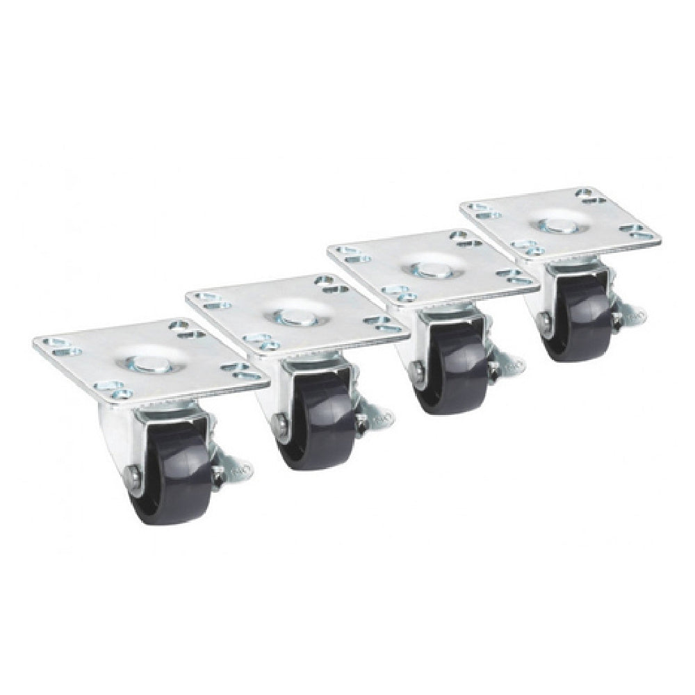 Krowne BC-132 Casters 2" Low Profile With Brakes (set Of 4) Plate