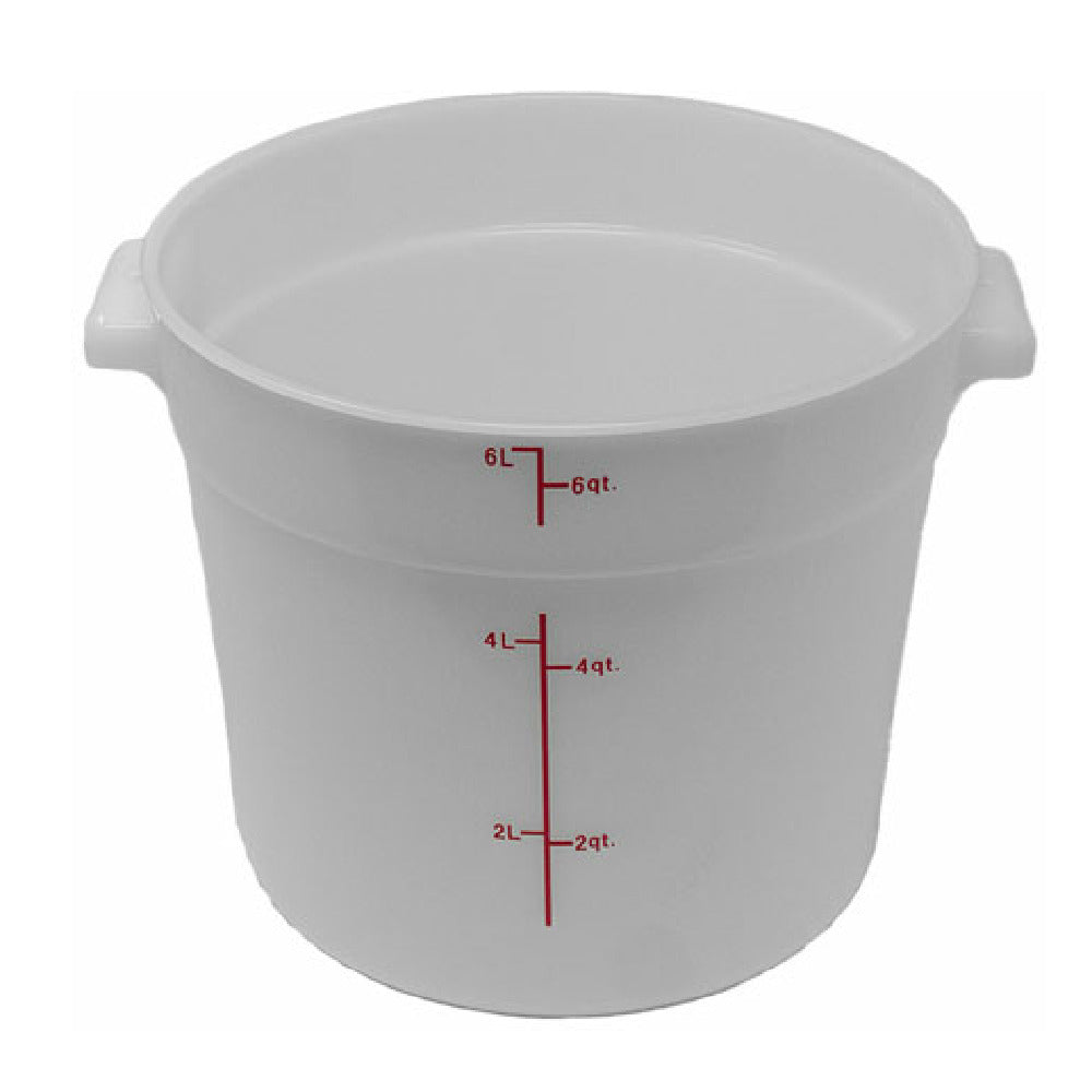 Omcan 80192 (80192) 6-QT Polypropylene White Round Food Storage Container NSF