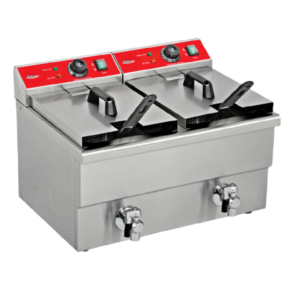 BakeMax BMFE020 Double Mini Countertop Fryer Electric 24.4"W X 17"D X 16.2"H