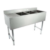 Empura EB3B101410L - Underbar Sink, 48"W X 18"D X 33.5"H Overall Size, 3-compartment