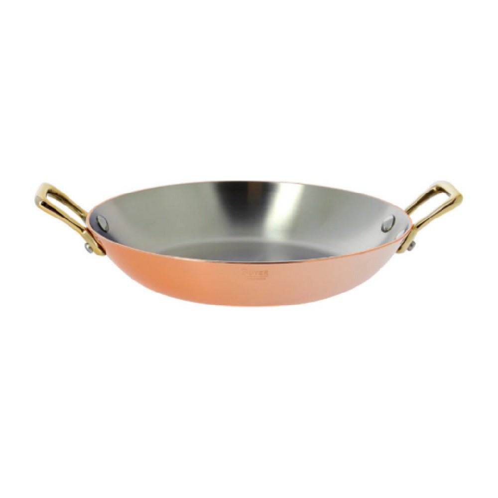 JB Prince RB343 12 Copper Dish Brass Handles 4.75" Round