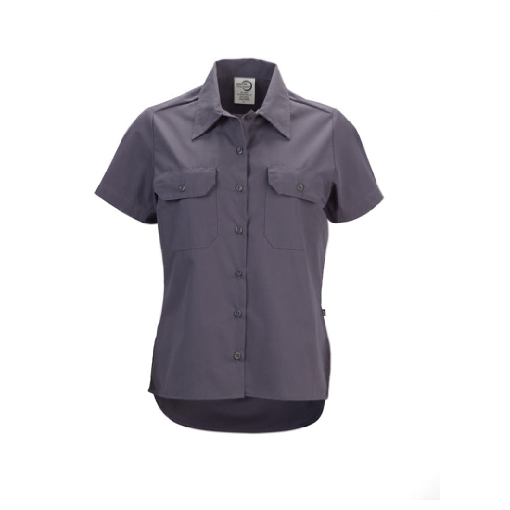 Mercer Culinary M60350GYS Metro Edge® Brewer/Work Shirt Women's (7) Traditional Buttons