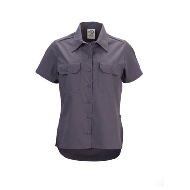 Mercer Culinary M60350GYS Metro Edge® Brewer/Work Shirt Women's (7) Traditional Buttons