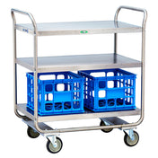 Lakeside 2444 Milk Crate Transport Cart 3-shelf 35-3/4"W X 22"D X 40-1/2"H