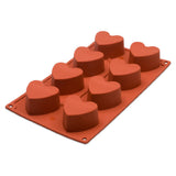 JB Prince M510 W Pavoni Mold 12"L X 7"W (8) Heart