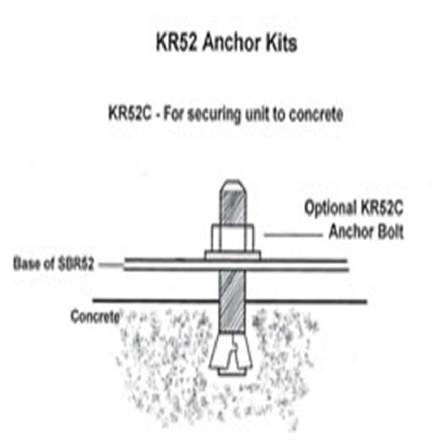 Rubbermaid FGKR52C Concrete Mounting Anchor Kit For SBR52 Made In USA