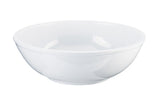 A plain, white, round 5.5 oz bowl with smooth sides and a slightly flared rim sits on a white background. The ceramic bowl is empty, its glossy surface reflecting light for a clean and simple appearance.