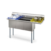 Koolmore KM-SC151514-15R3 Sink 3-compartments 63"W X 21"D X 43-1/5"H Overall Size