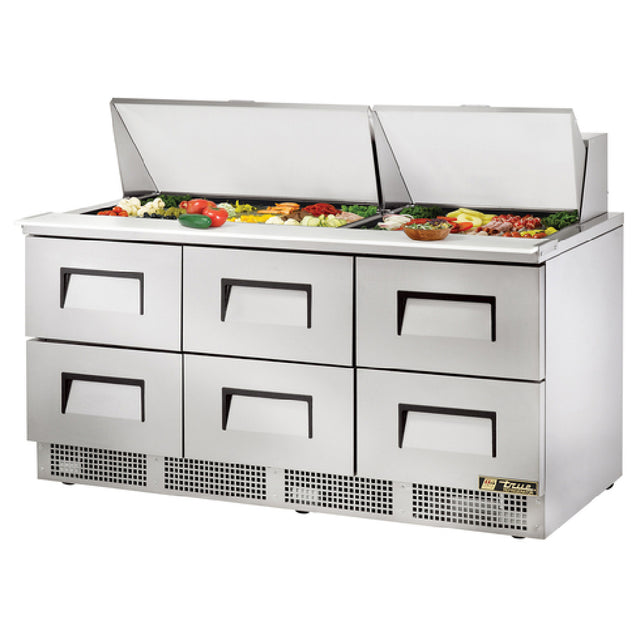 True Refrigeration TFP-72-30M-D-6 Sandwich/Salad Unit Three-section