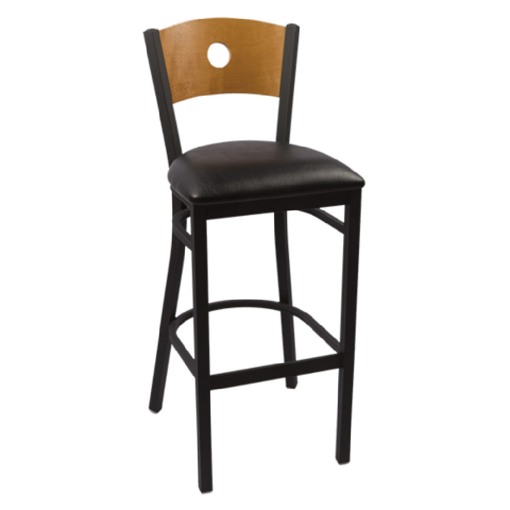 JMC Furniture CIRCLE SERIES BARSTOOL VINYL Circle Series Barstool Indoor Use Wood Back With Circle Cutout
