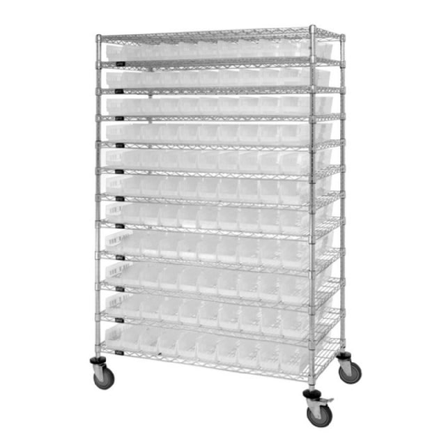 Quantum WR74-1248-110101CL Bin Wire Shelving System 48"L X 12"D X 74"H 800 Lbs. Load Capacity Per Shelf