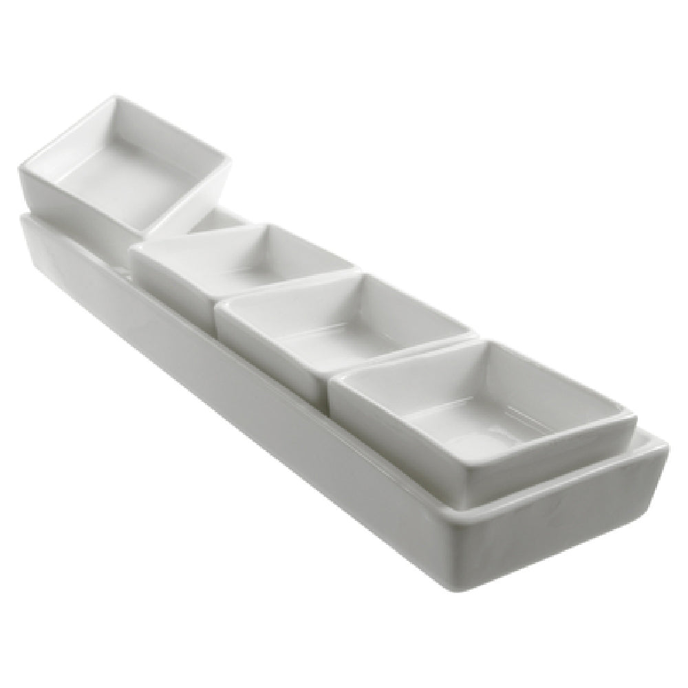 10 Strawberry St LEX-4PKTCDMNT - Condiment Tray Set, 4 Pocket, 11-1/8" X 3-1/2"