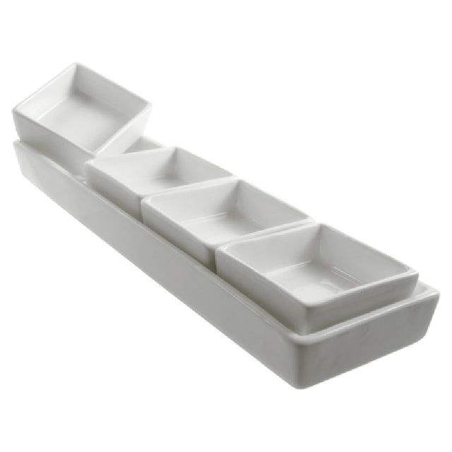10 Strawberry St LEX-4PKTCDMNT - Condiment Tray Set, 4 Pocket, 11-1/8" X 3-1/2"