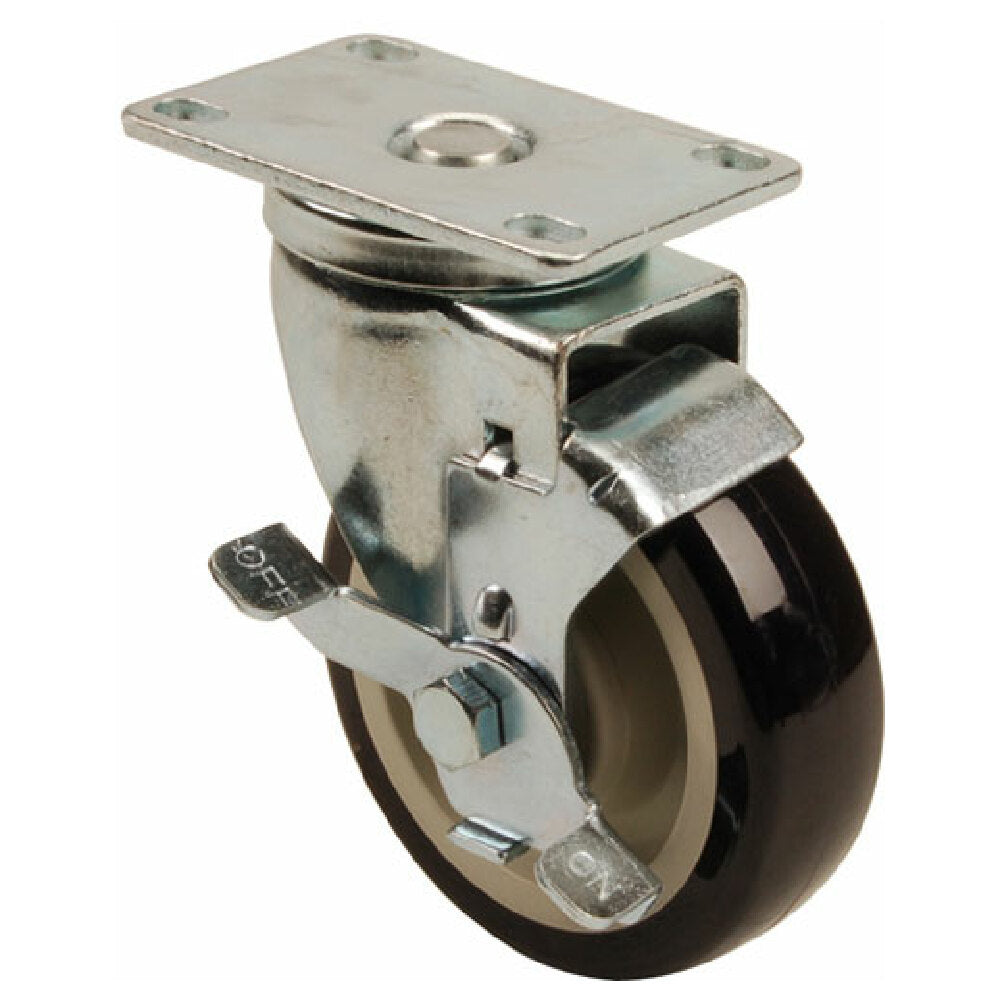 Component Hardware Group CMP1-4PBB 4in Plt Caster W/ Brake Measure Hole Center