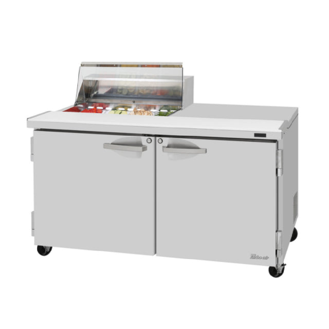Turbo Air PST-60-08S-N-CL PRO Series Sandwich/Salad Prep + Work Station Clear Lid