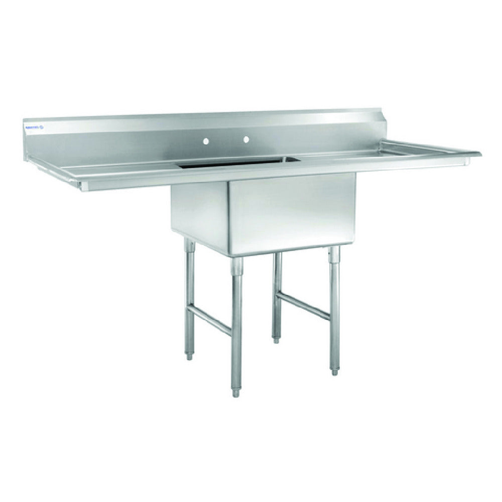 Hubert 16265 - Kratos® Compartment Sink, 23"W X 23"D X 12"H Bowl Size, (2) 24" Drain Boards