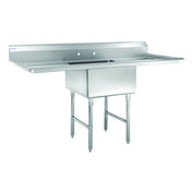 Hubert 16265 - Kratos® Compartment Sink, 23"W X 23"D X 12"H Bowl Size, (2) 24" Drain Boards