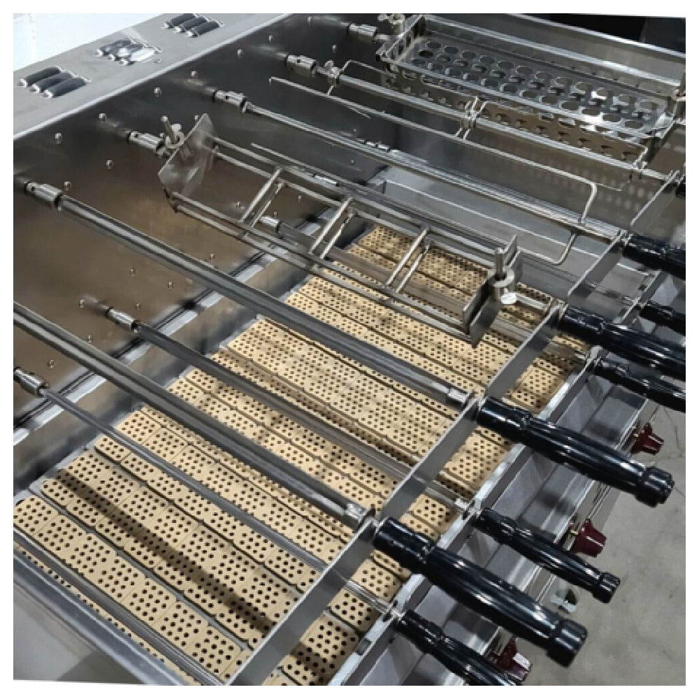 Hickory Industries, Inc. CHURRASCO 6 - Rotisserie Churrasco, Gas With Grill, 19 Knife Spits On Individual Motors