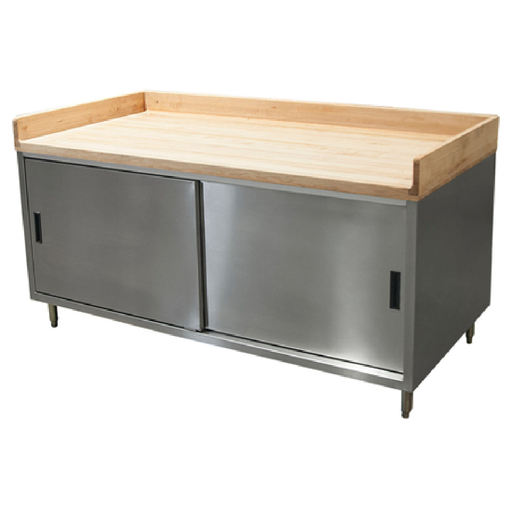 BK Resources CMBT-3672S Chef Table Cabinet Base With Sliding Doors 72"W X 36"D X 39"H Overall Size