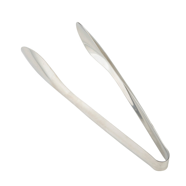A pair of shiny, stainless steel tong servers from the Dalton II Collection, featuring a simple, sleek design with slightly curved ends for easy gripping. Shown against a plain white background.