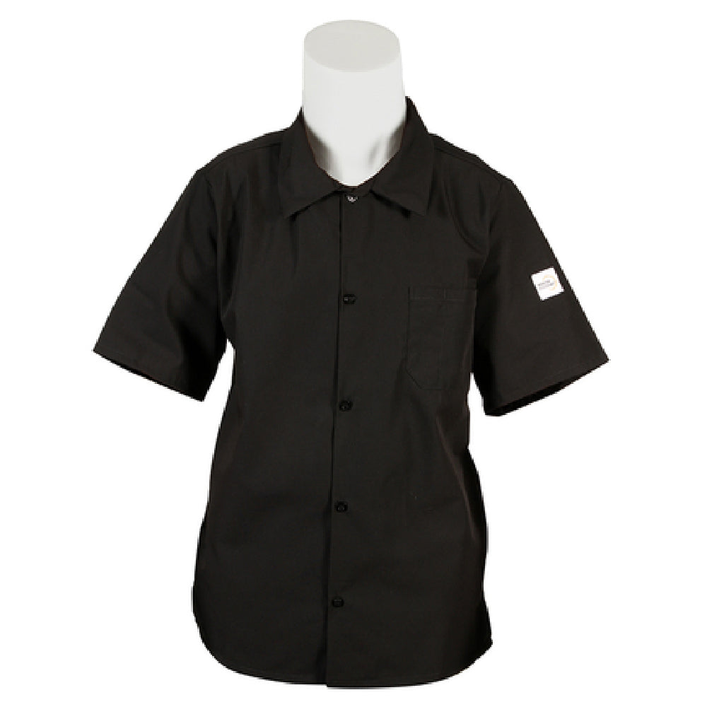 Mercer Culinary M60200BKM Millennia® Unisex Cook Shirt (5) Traditional Buttons Mesh Back