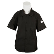Mercer Culinary M60200BKM Millennia® Unisex Cook Shirt (5) Traditional Buttons Mesh Back