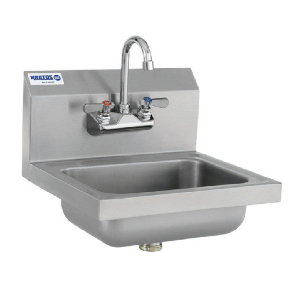 Hubert 28W-090 - Kratos® Commercial Hand Sink With Gooseneck Faucet, 12"W X 16"D X 12. 75"H