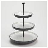 American Metalcraft LFTTSB17 Tiered Stand Melamine White With Black Speckles