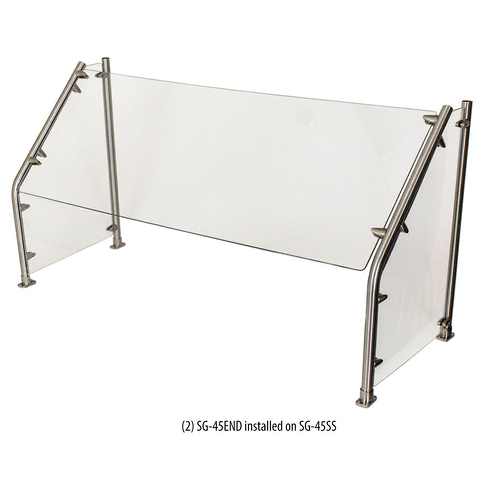 BK Resources SG-45END Sneeze Guard Glass End Panels Acrylic For 45° Angled Guards