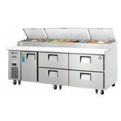 Everest Refrigeration EPPR3-D4 Drawered Pizza Prep Table Three-section 93-1/8"W