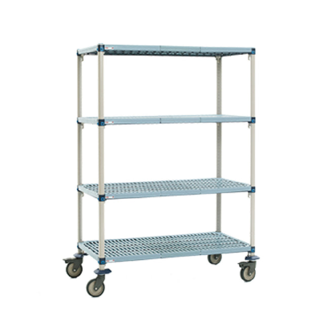 Metro Q366EG3 MetroMax® Q Mobile Shelving Unit 60"W X 18"D X 67-5/16"H (4) Open Grid Shelves With Eopxy Coated Steel Frames & Removable Polymer Shelf Mats