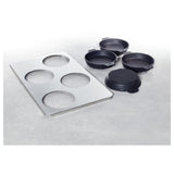 Rational 60.73.286 Roasting/Baking Pan "small Set" Steel Carrier Plate (1/1 GN) With 4 Pans (diameter 6-1/4")