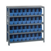 Quantum 1239-201_BLUE - Shelving Unit, 12"D X 36"L X 39"H, Heavy Duty