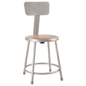 National Public Seating 6218B NPS® Heavy Duty Steel Stool With Backrest 18" 14" Round Seat
