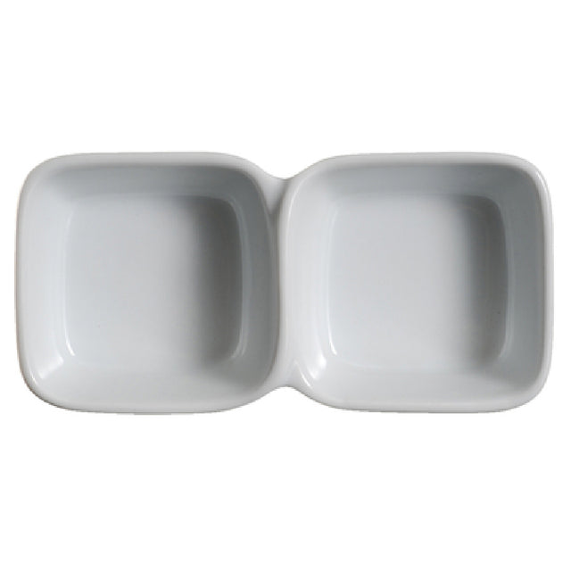 Palate & Plate AW-1802 - Appetizer Dish, (2) 3 Oz. Compartments, 6" X 3" X 1-3/8"H