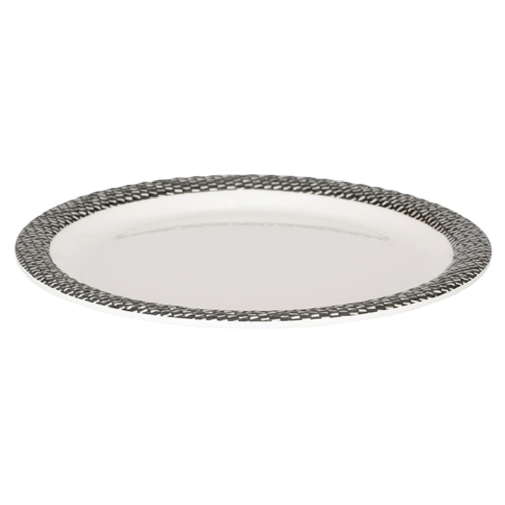 Bon Chef 53927WHITE-BLK Salad Plate 9" Dia. Round