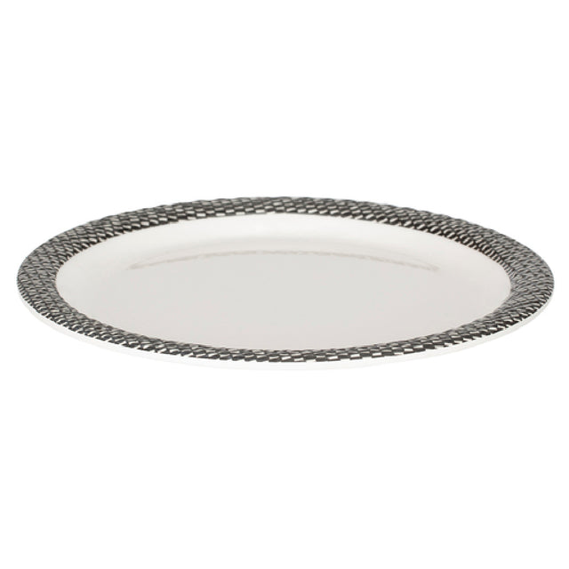 Bon Chef 53927WHITE-BLK Salad Plate 9" Dia. Round
