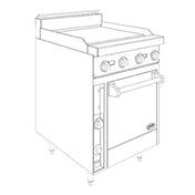 Jade Range JBR-24G-24 Bistro™ Restaurant Range Gas 24"