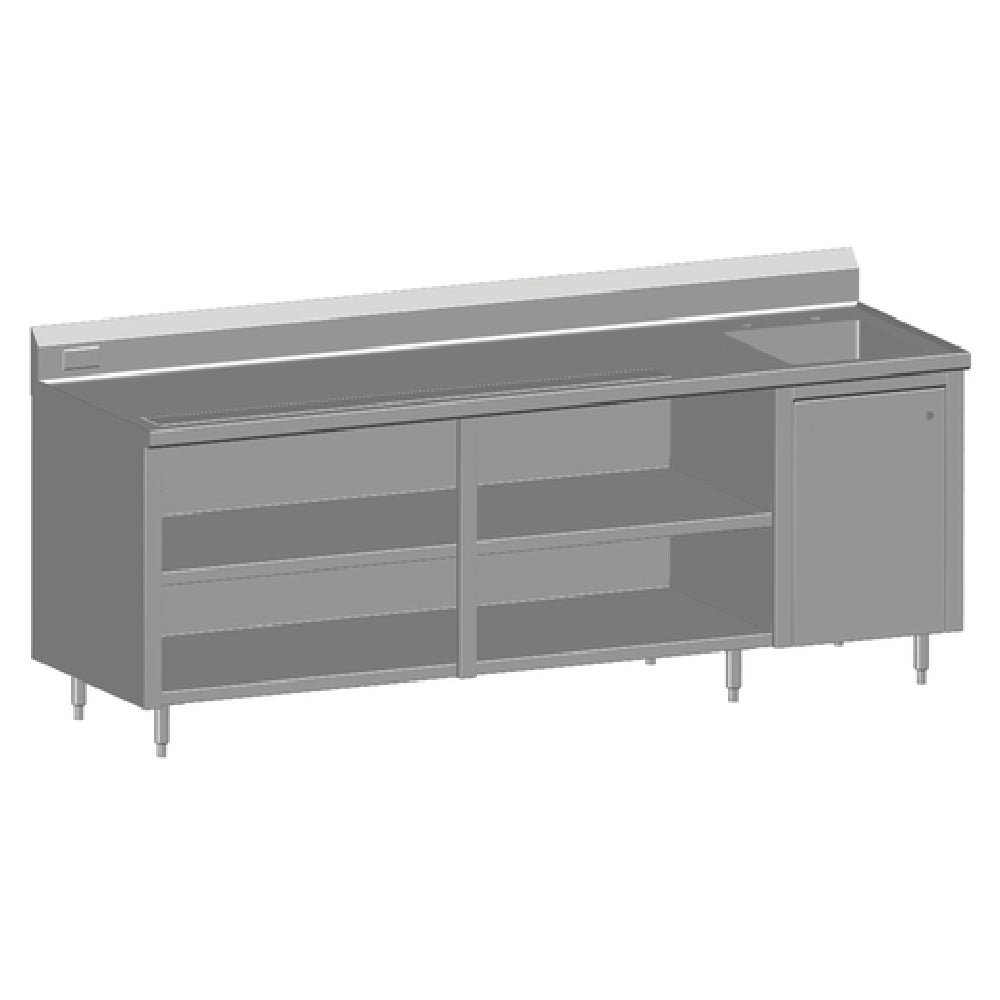SPG BC-96R - Universal Stainless Beverage Counter, 96" Long, 30" Wide