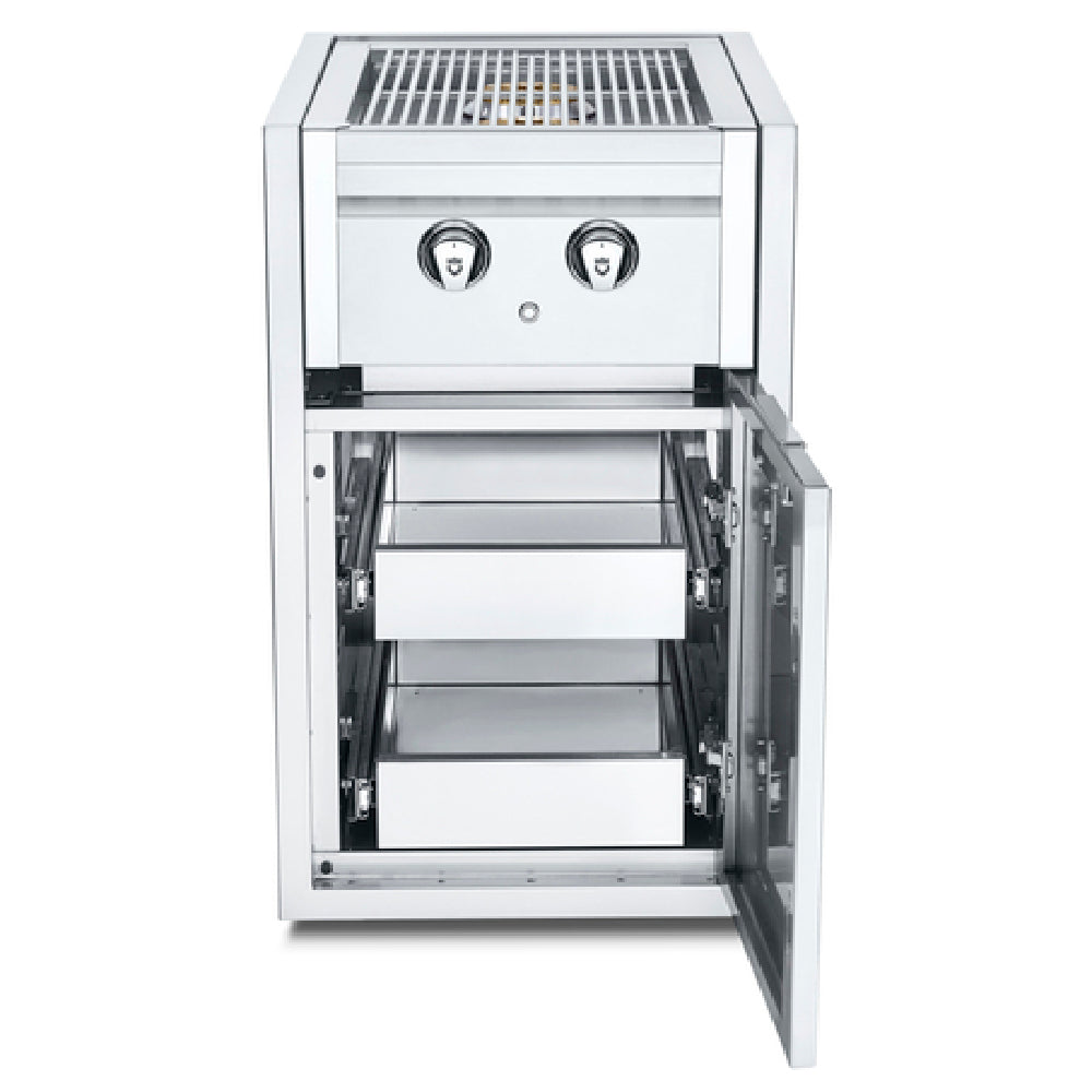 Crown Verity IBISC-SBNG-2D Infinite Series Small Cabinet With Built-In Dual Side Burner & (2) Single Drawers