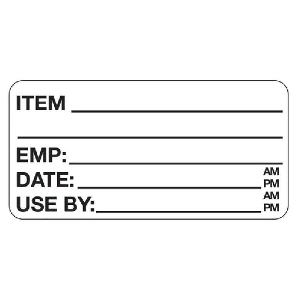 Hubert 65154 - Food Rotation Labels, 2"L X 1"H, Dissolvable Adhesive