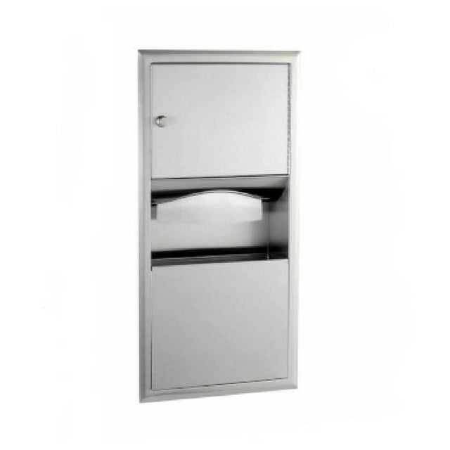 Bobrick 38118 Recessed Paper Towel Disp Enser Waste Receptacle