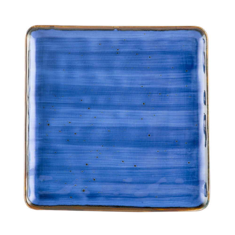 CAC China TUS-SQ16-BLU Tucson Plate 10"L X 10"W X 1/2"H Square