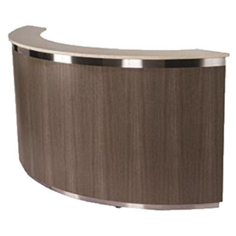 Lakeside 76811 Curved Mobile Bar 70-1/4"W X 31-1/2"D X 47-1/2"H O.A. 6' Curved Wood Front