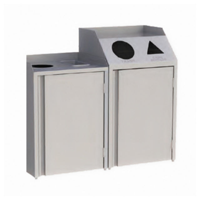 Lakeside 4312 Waste & Recycle Station 26-1/2"W X 23-1/4"D X 45-1/2"H Front Access